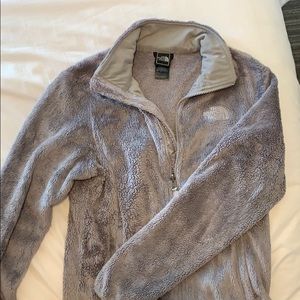 Gray north face zip up jacket- small
